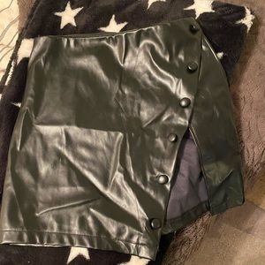 black leather skirt
